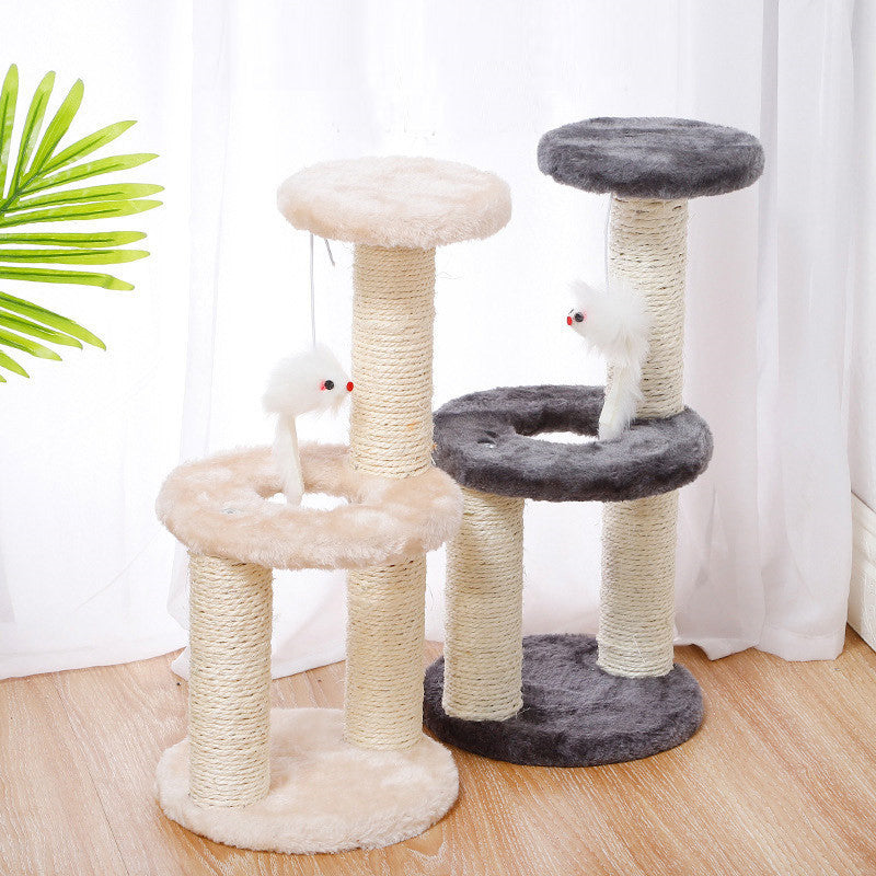 Pawsy - Katzenvilla mit Kratzpfosten und Sprungplattform
