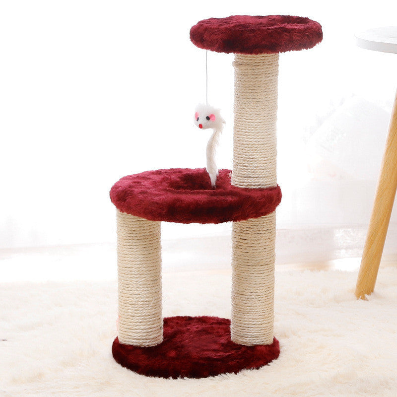 Pawsy - Katzenvilla mit Kratzpfosten und Sprungplattform