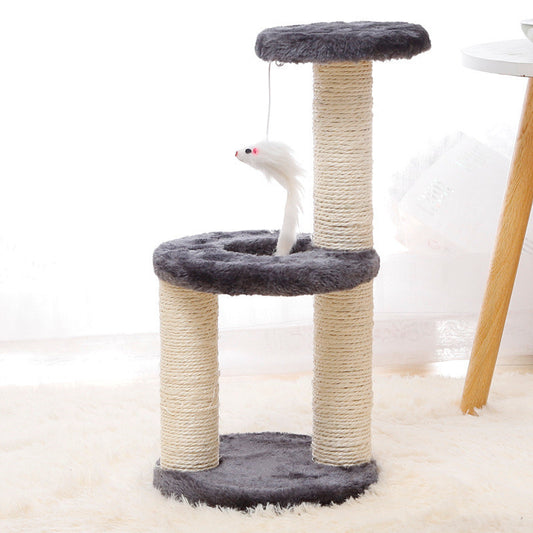 Pawsy - Katzenvilla mit Kratzpfosten und Sprungplattform