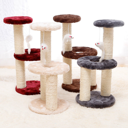 Pawsy - Katzenvilla mit Kratzpfosten und Sprungplattform