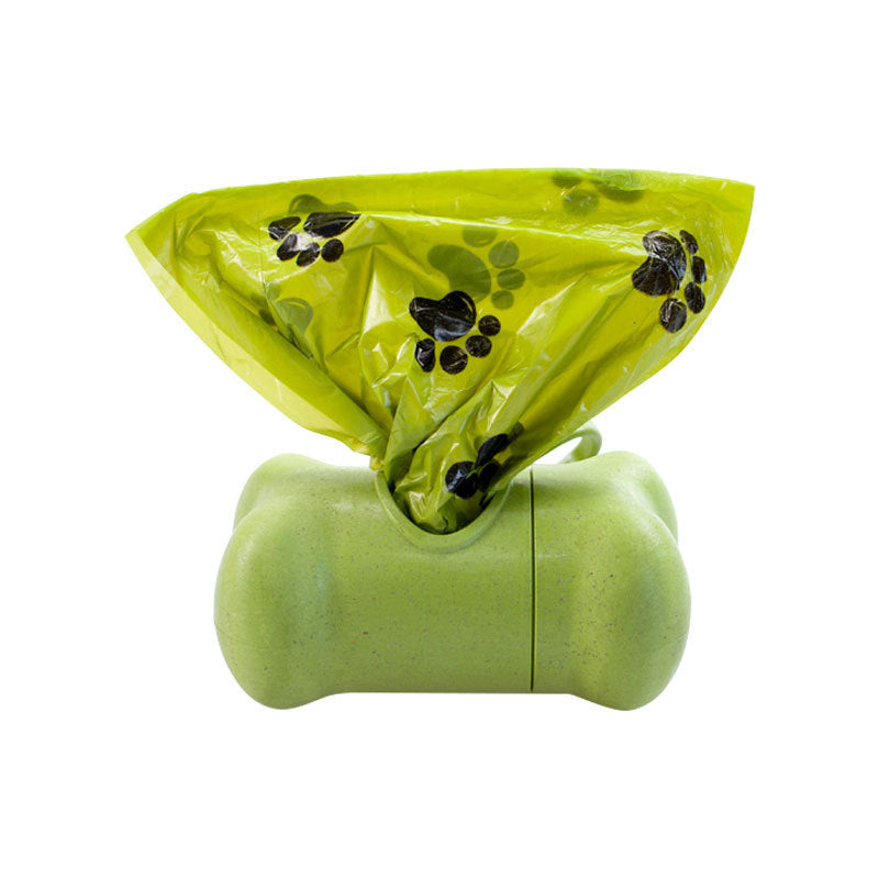 Tragbarer Kotbeutelspender aus Weizenstroh – Knochenform