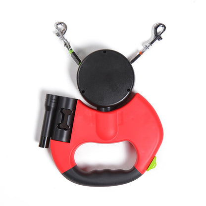 Automatische Doppel-Hundeleine mit Licht