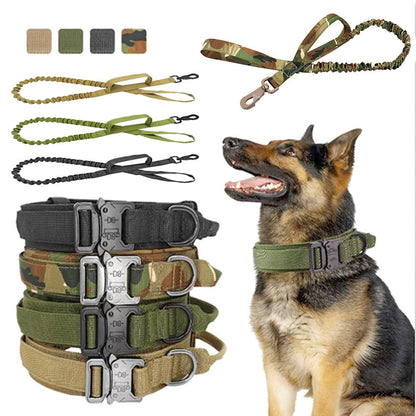 Taktisches Hundehalsband mit Leine – Verstellbar